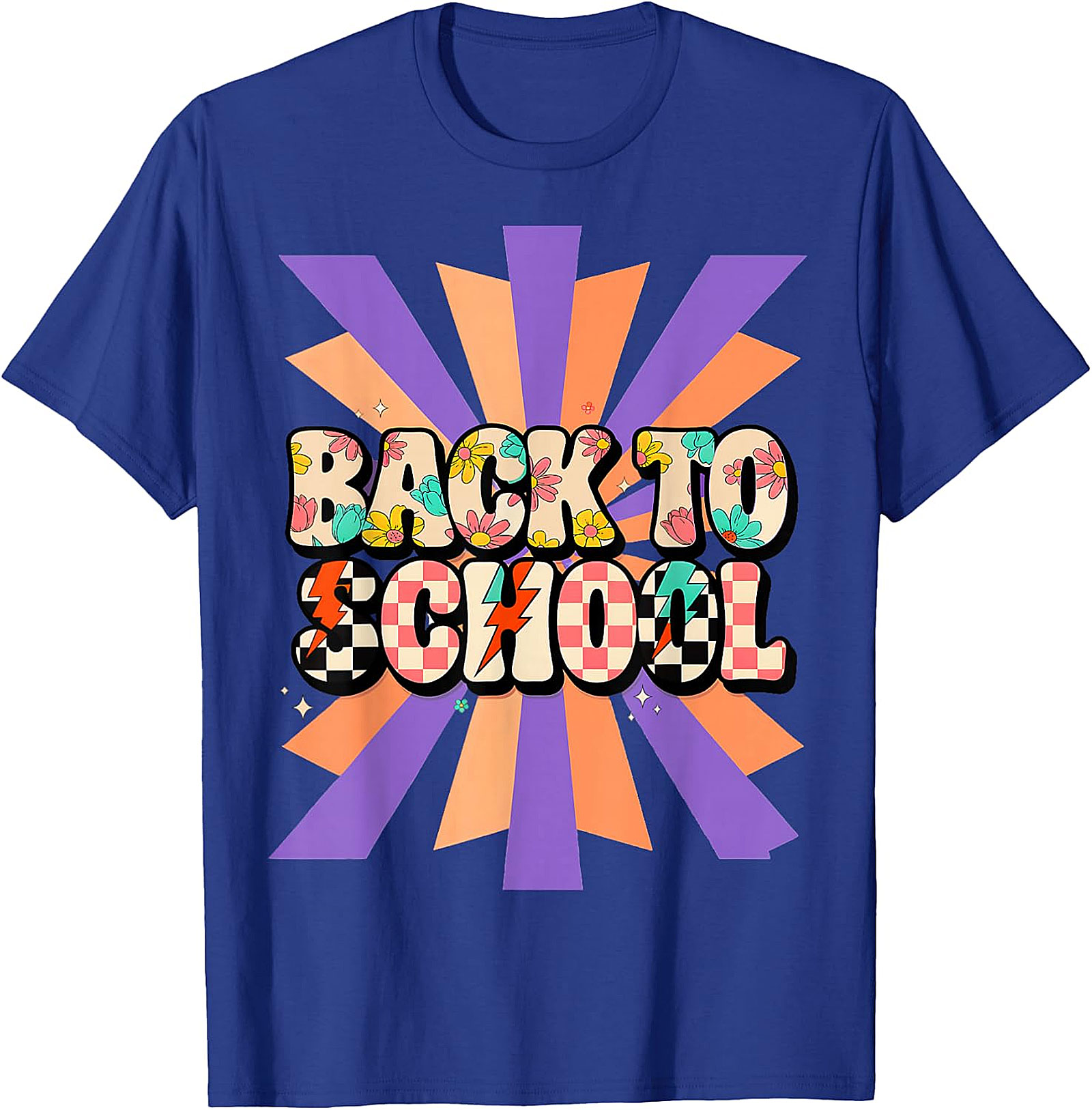 Groovy Back to School T-Shirt | Retro Floral Checkerboard Tee