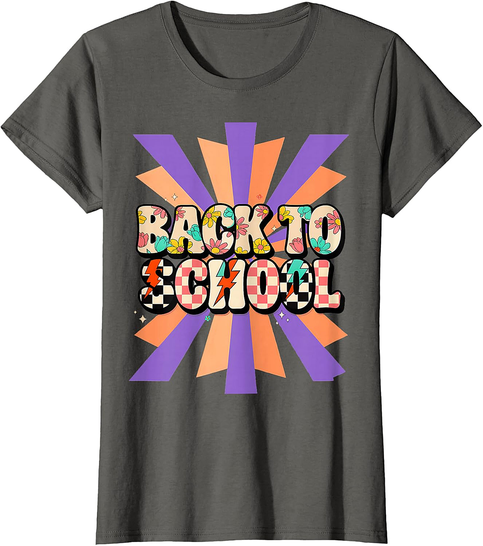 Groovy Back to School T-Shirt | Retro Floral Checkerboard Tee