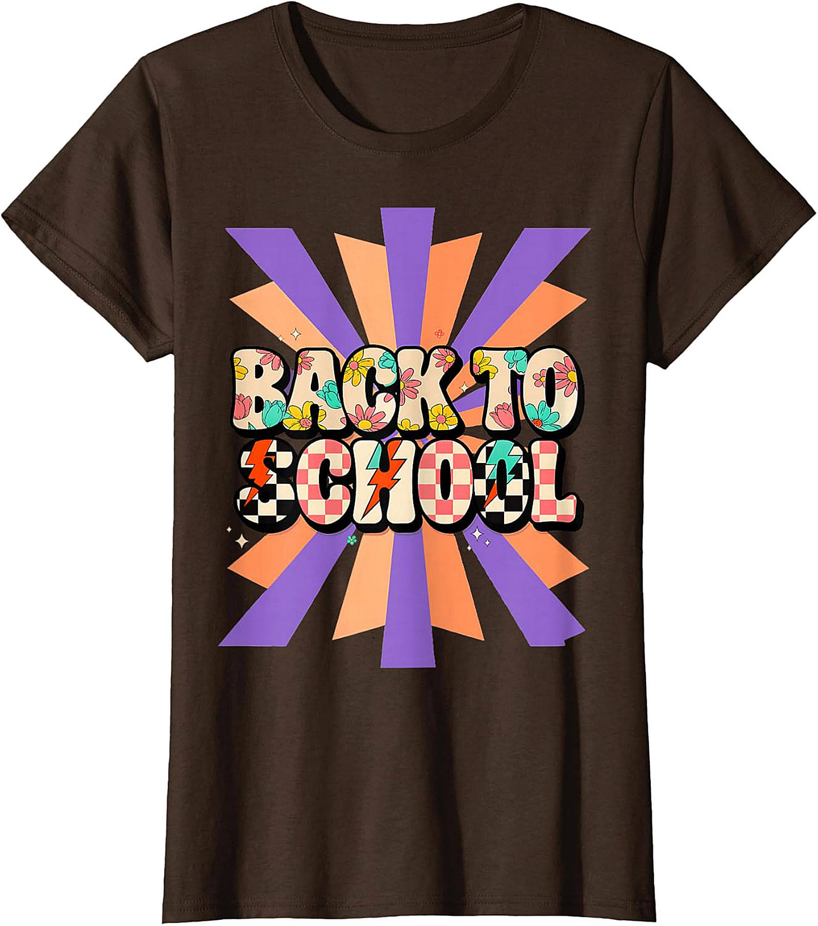 Groovy Back to School T-Shirt | Retro Floral Checkerboard Tee