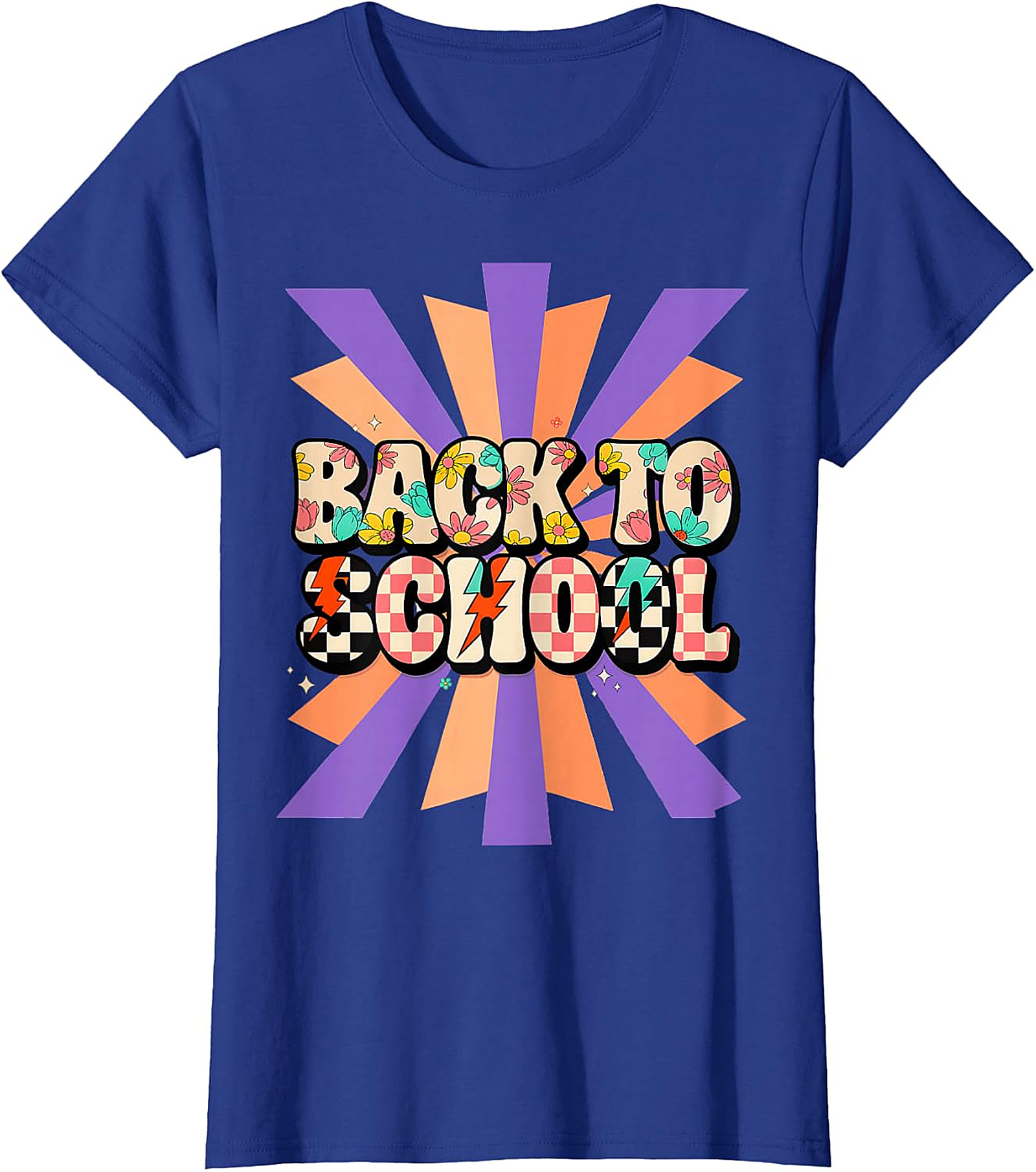 Groovy Back to School T-Shirt | Retro Floral Checkerboard Tee