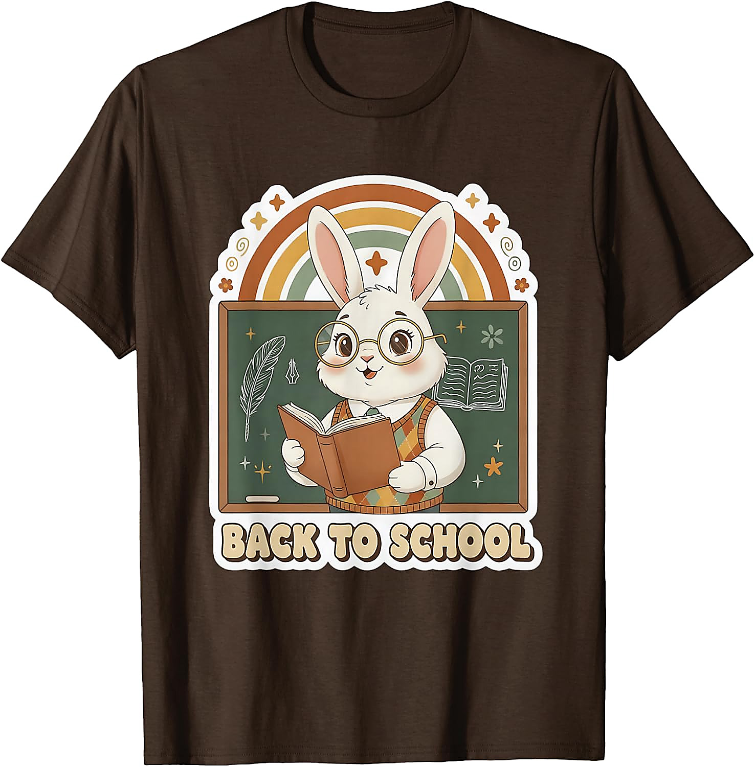Cute Bunny Back to School T-Shirt | Reading & Teacher Tee
