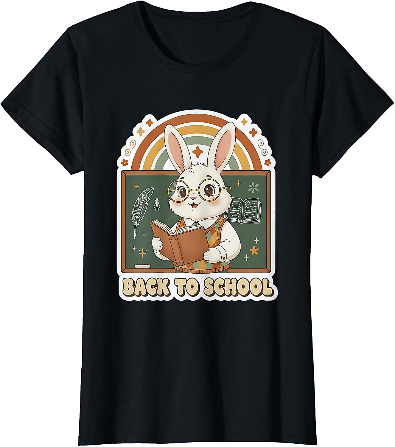 Cute Bunny Back to School T-Shirt | Reading & Teacher Tee