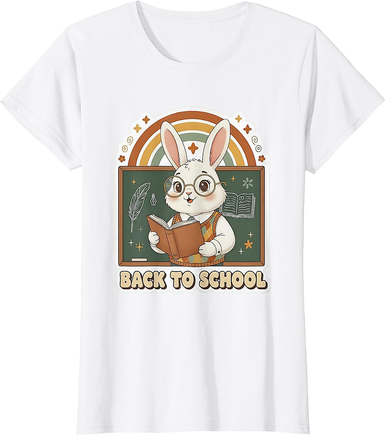 Cute Bunny Back to School T-Shirt | Reading & Teacher Tee
