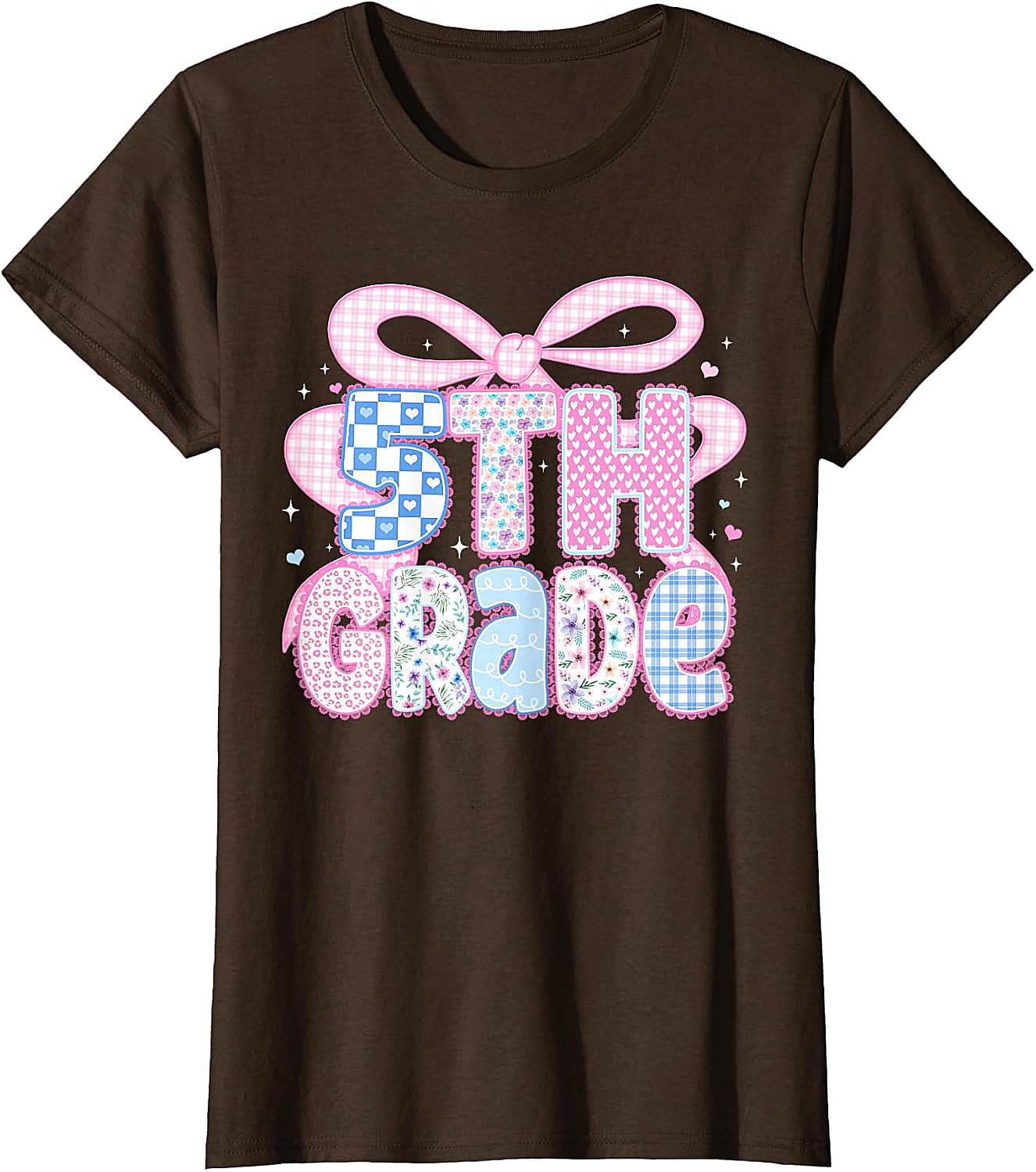 Preppy Fifth Grade Teacher 5th Grade Floral Coquette Bow T-Shirt