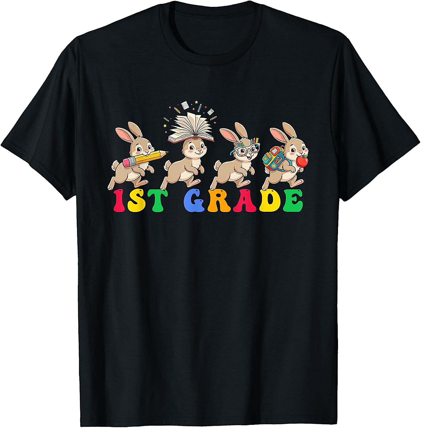 1st Grade Bunny T-Shirt | Back to School Teacher Student Tee