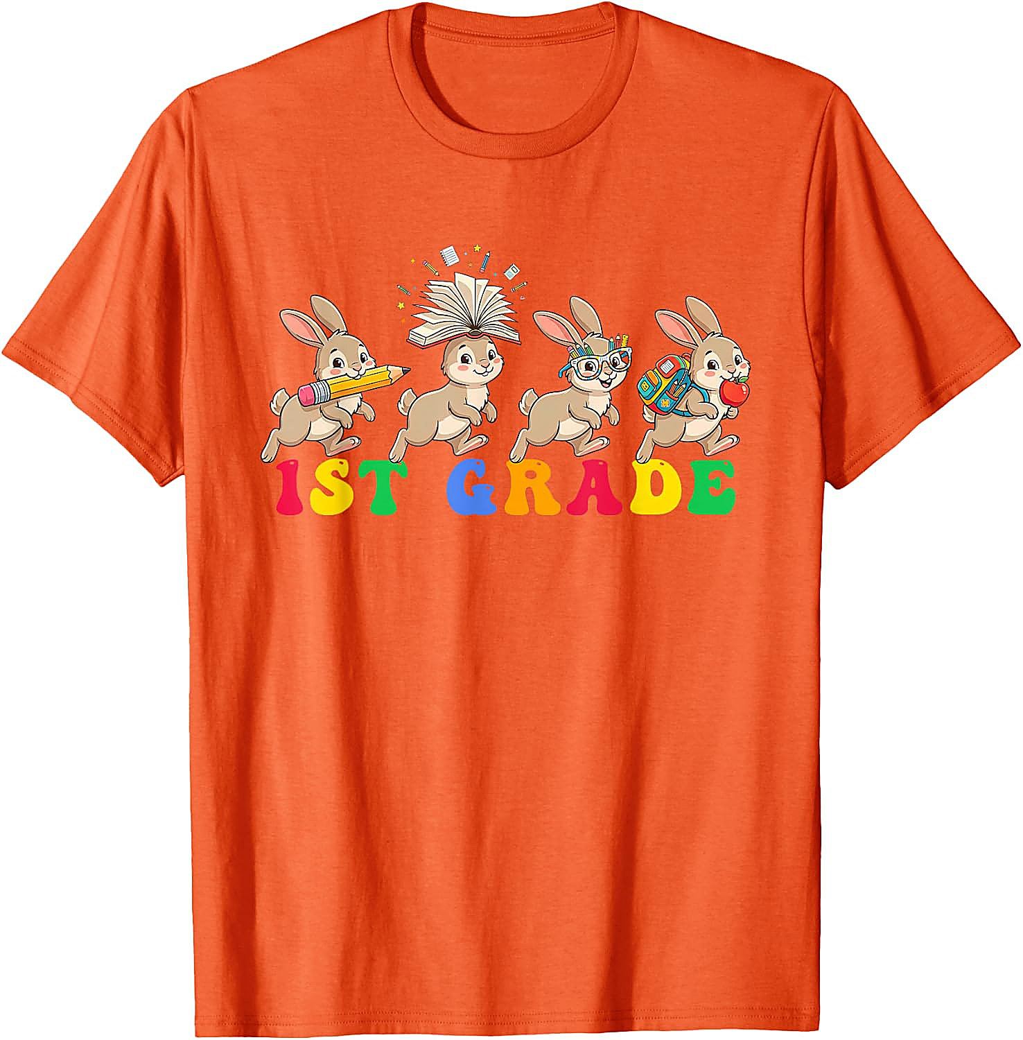 1st Grade Bunny T-Shirt | Back to School Teacher Student Tee
