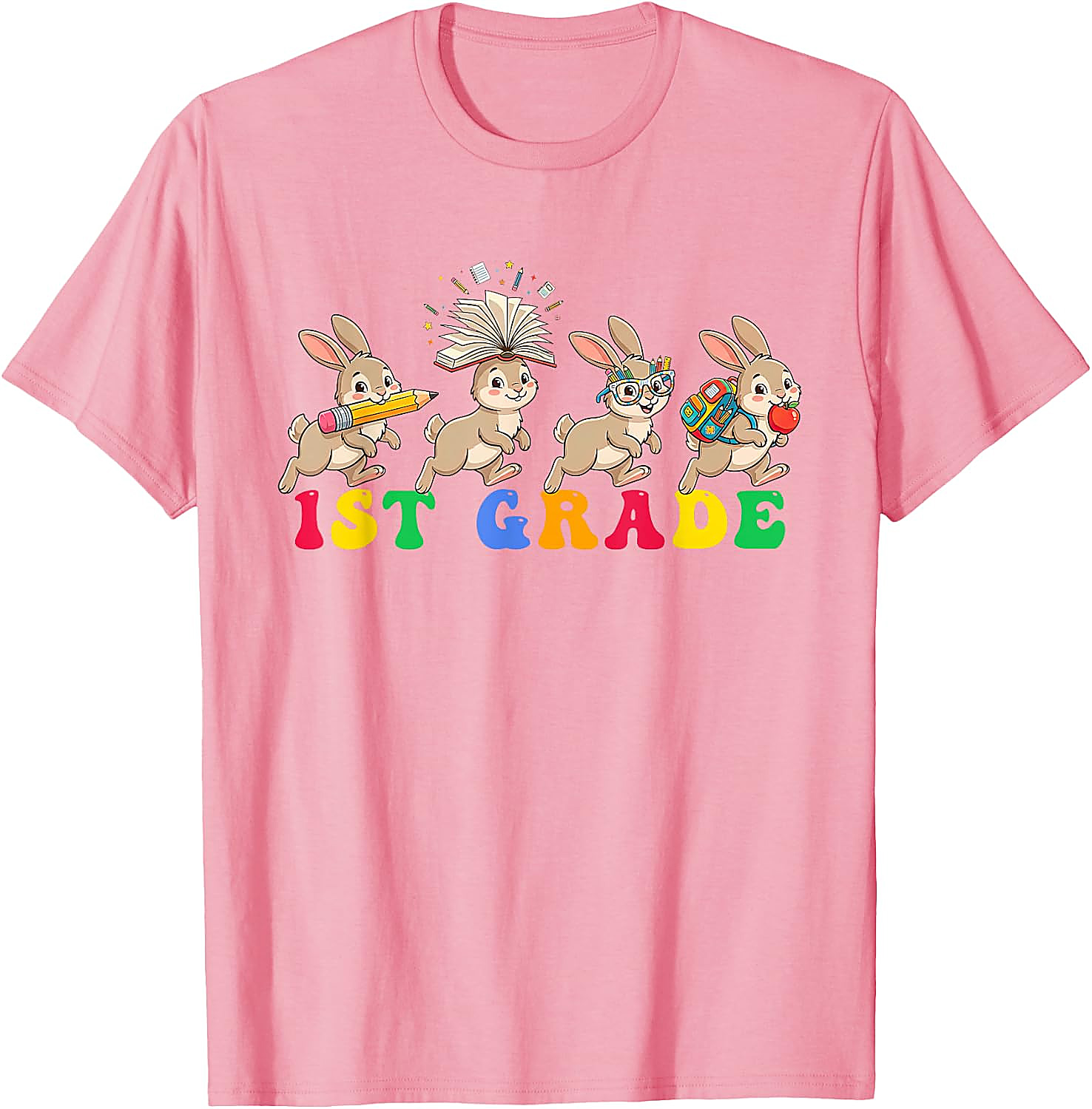 1st Grade Bunny T-Shirt | Back to School Teacher Student Tee