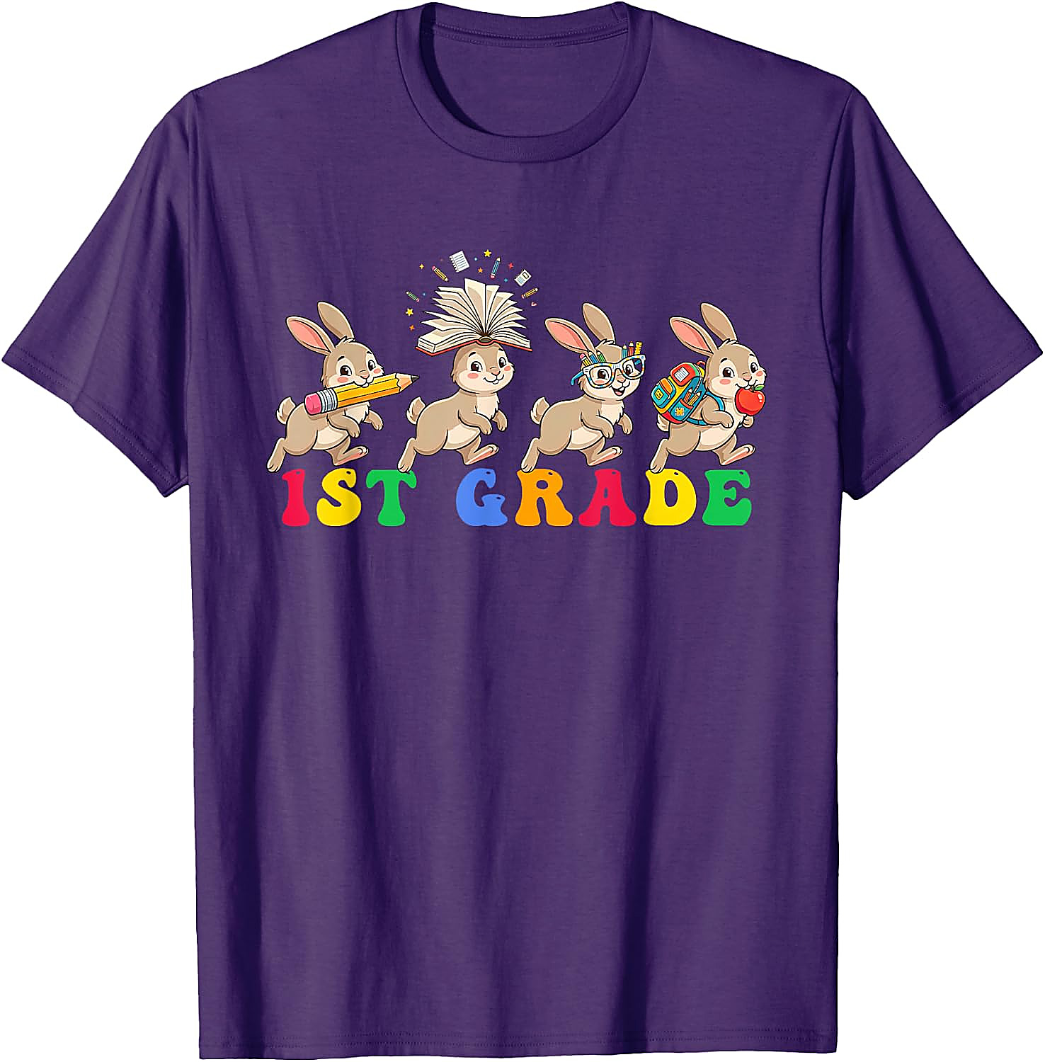 1st Grade Bunny T-Shirt | Back to School Teacher Student Tee