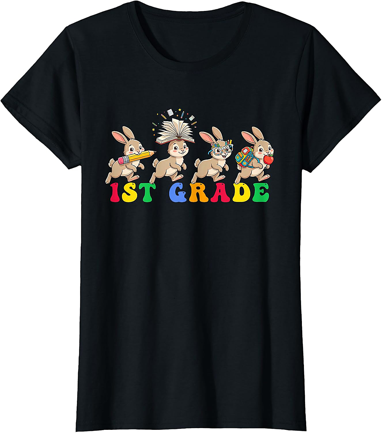 1st Grade Bunny T-Shirt | Back to School Teacher Student Tee