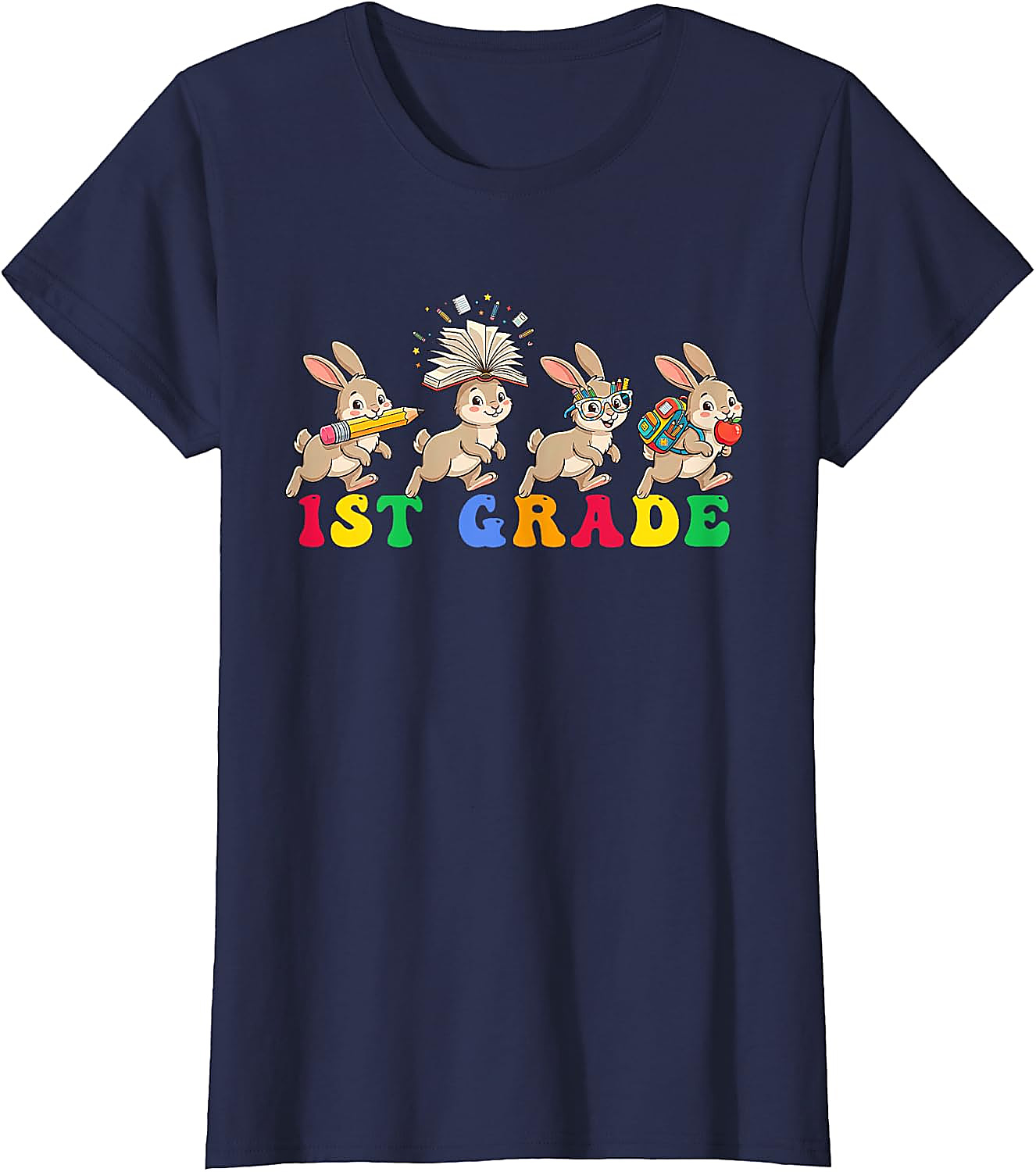 1st Grade Bunny T-Shirt | Back to School Teacher Student Tee