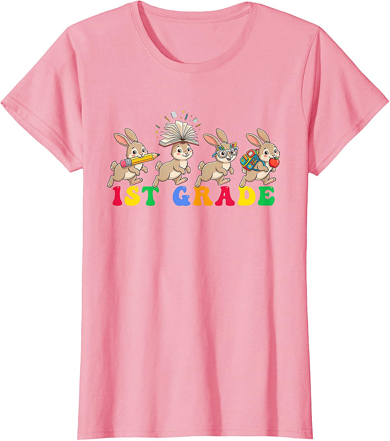1st Grade Bunny T-Shirt | Back to School Teacher Student Tee