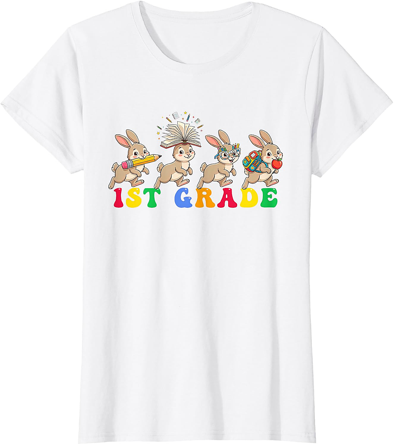 1st Grade Bunny T-Shirt | Back to School Teacher Student Tee