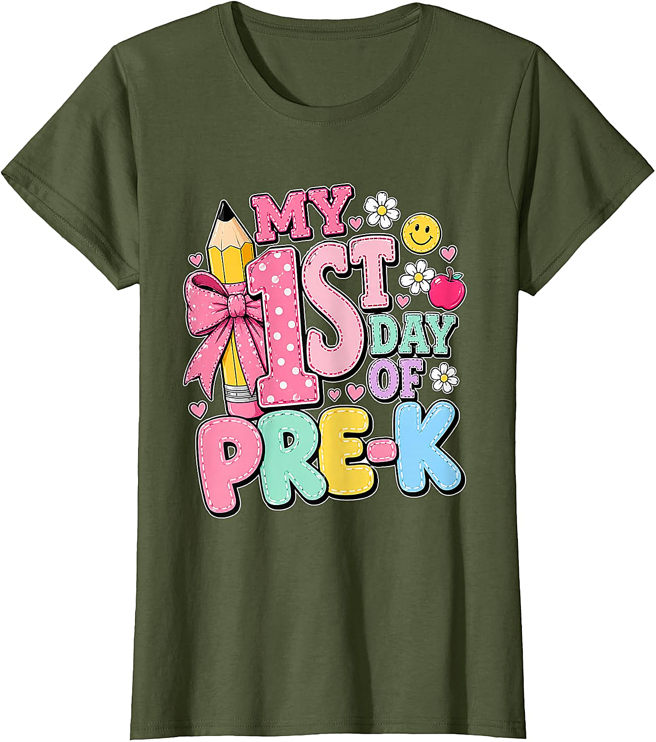 My 1st Day of Pre-K T-Shirt Back to School Girls Tee