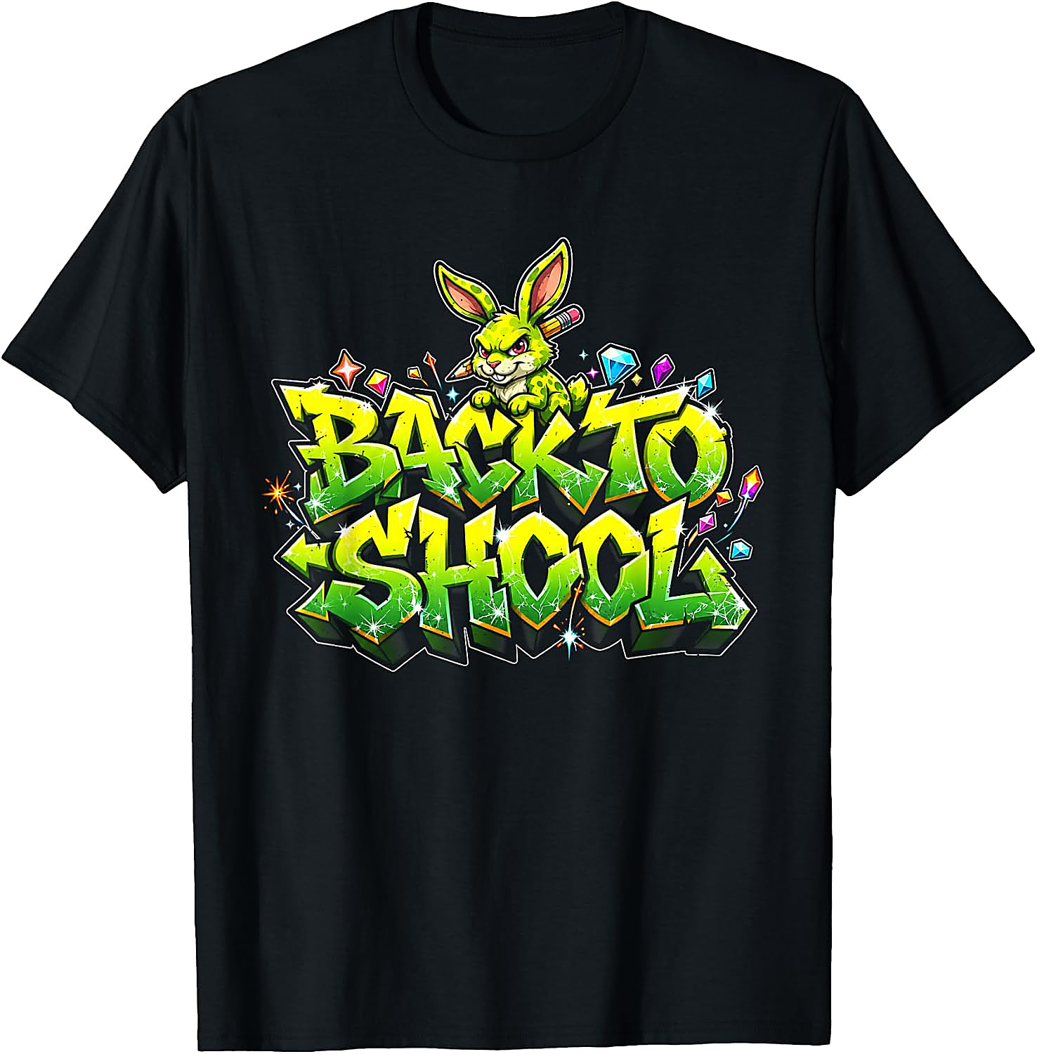 Back to School Bunny Graphic Tee | Funny Graffiti Shirt
