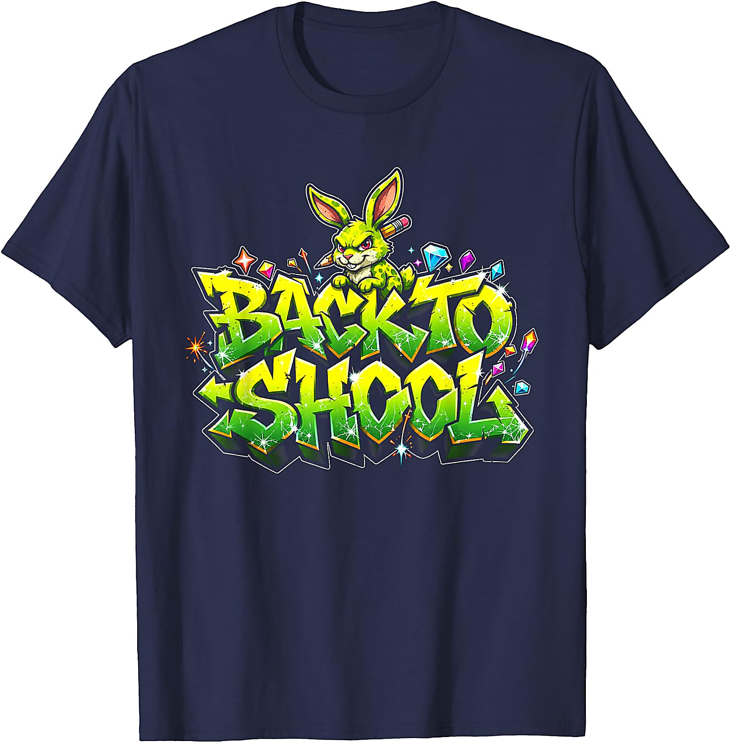 Back to School Bunny Graphic Tee | Funny Graffiti Shirt
