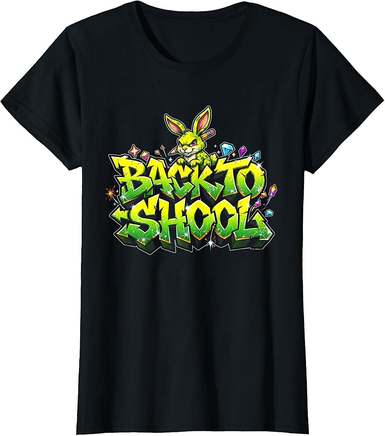 Back to School Bunny Graphic Tee | Funny Graffiti Shirt