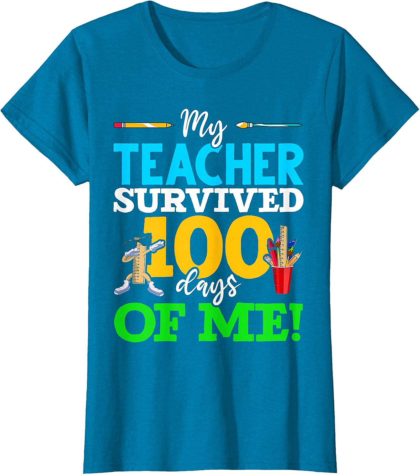 My Teacher Survived 100 Days Of Me! T-Shirt - School