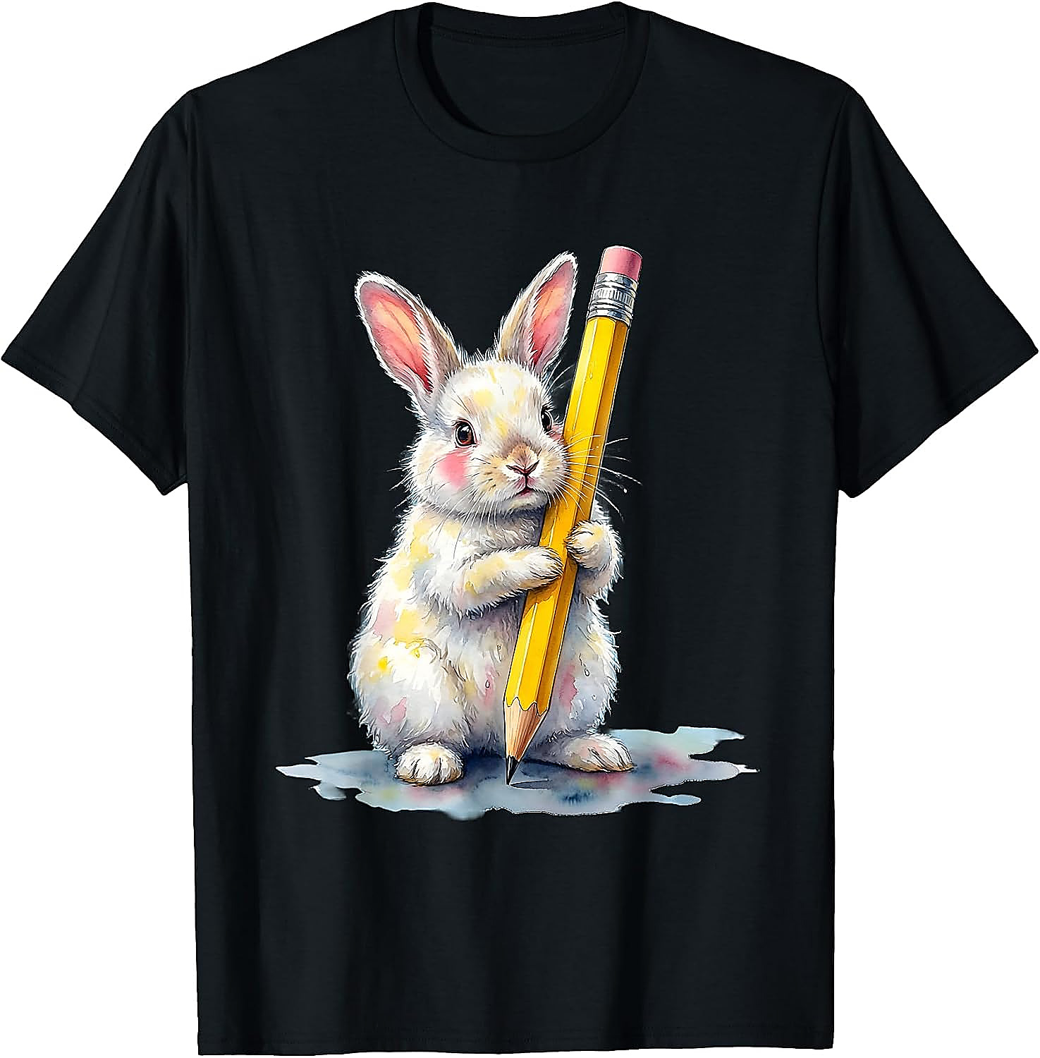 Cute Bunny with Pencil T-Shirt | Back to School Tee