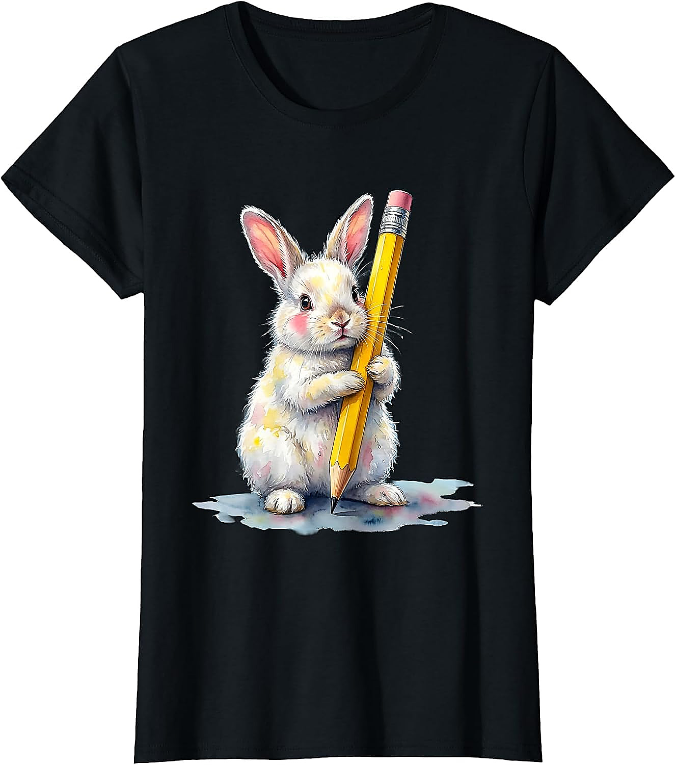 Cute Bunny with Pencil T-Shirt | Back to School Tee