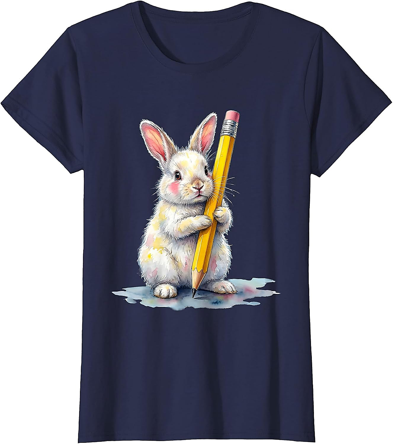Cute Bunny with Pencil T-Shirt | Back to School Tee