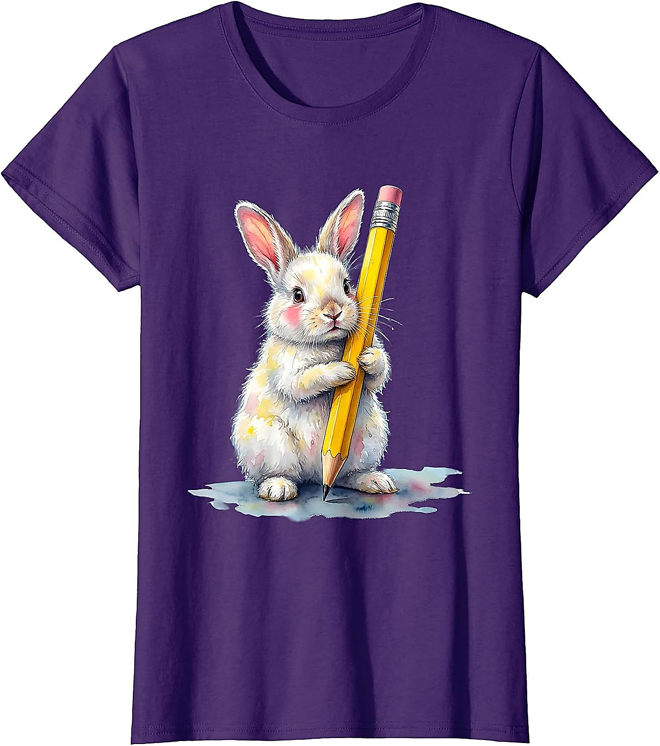 Cute Bunny with Pencil T-Shirt | Back to School Tee