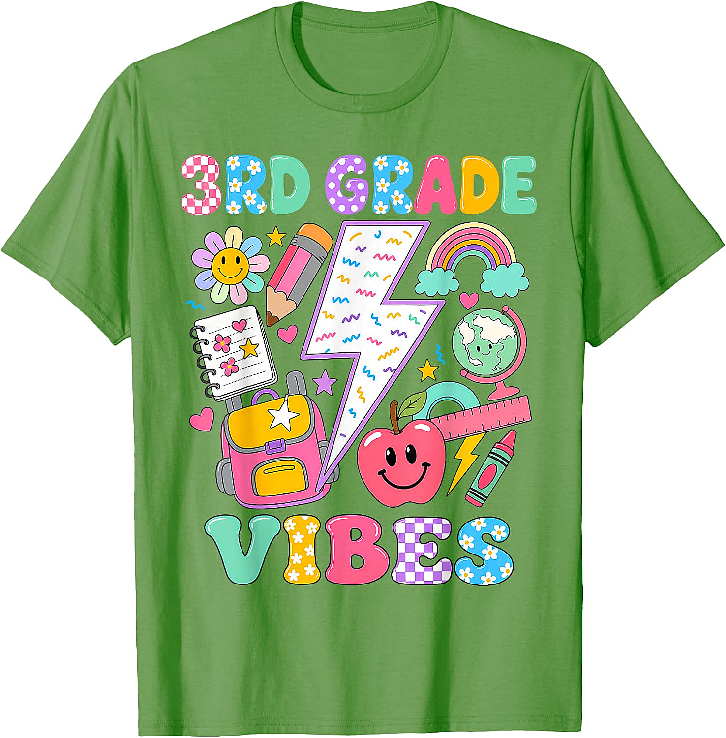  3rd Grade Vibes Girls Back to School T-Shirt Fun Tee