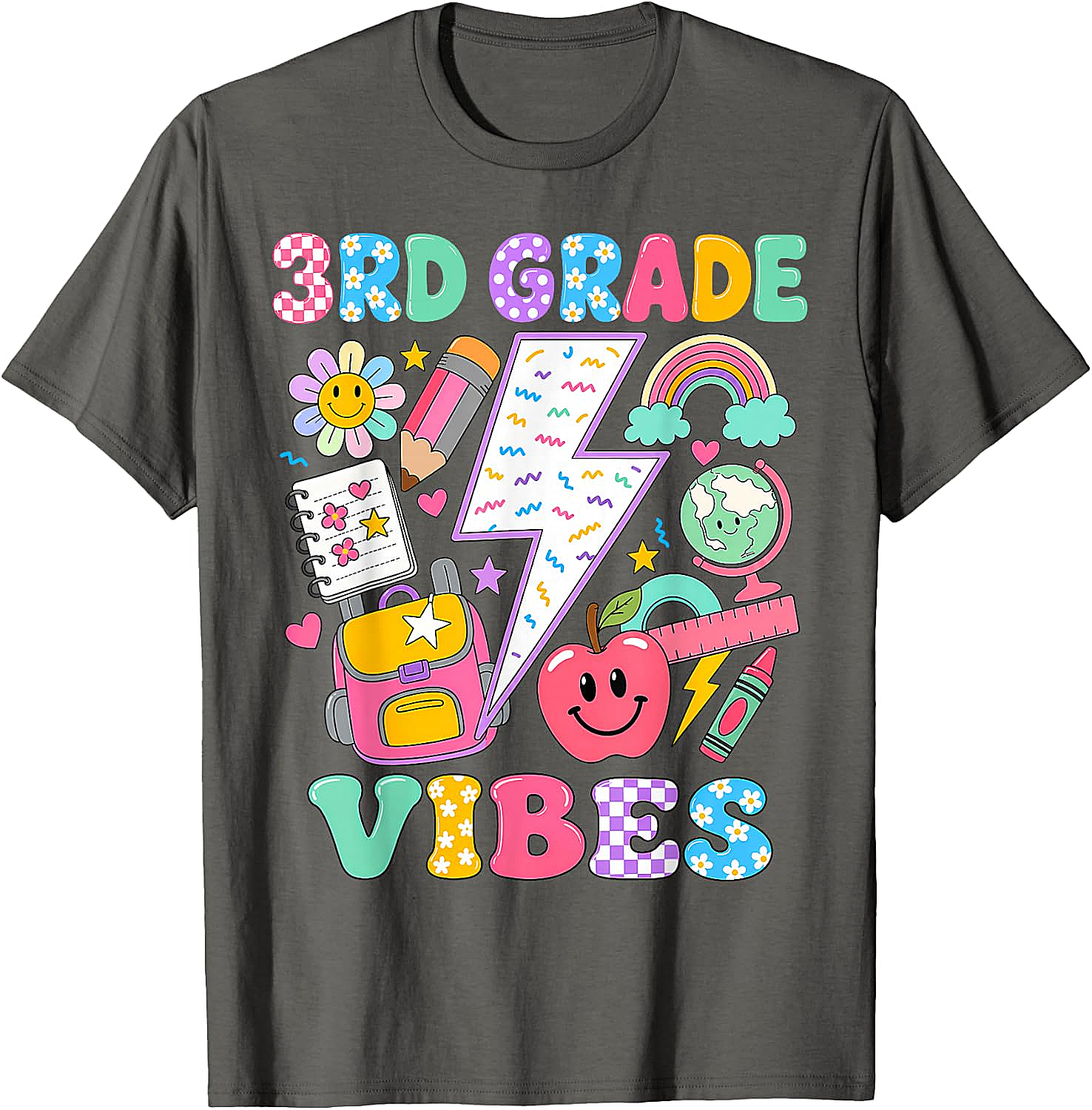  3rd Grade Vibes Girls Back to School T-Shirt Fun Tee
