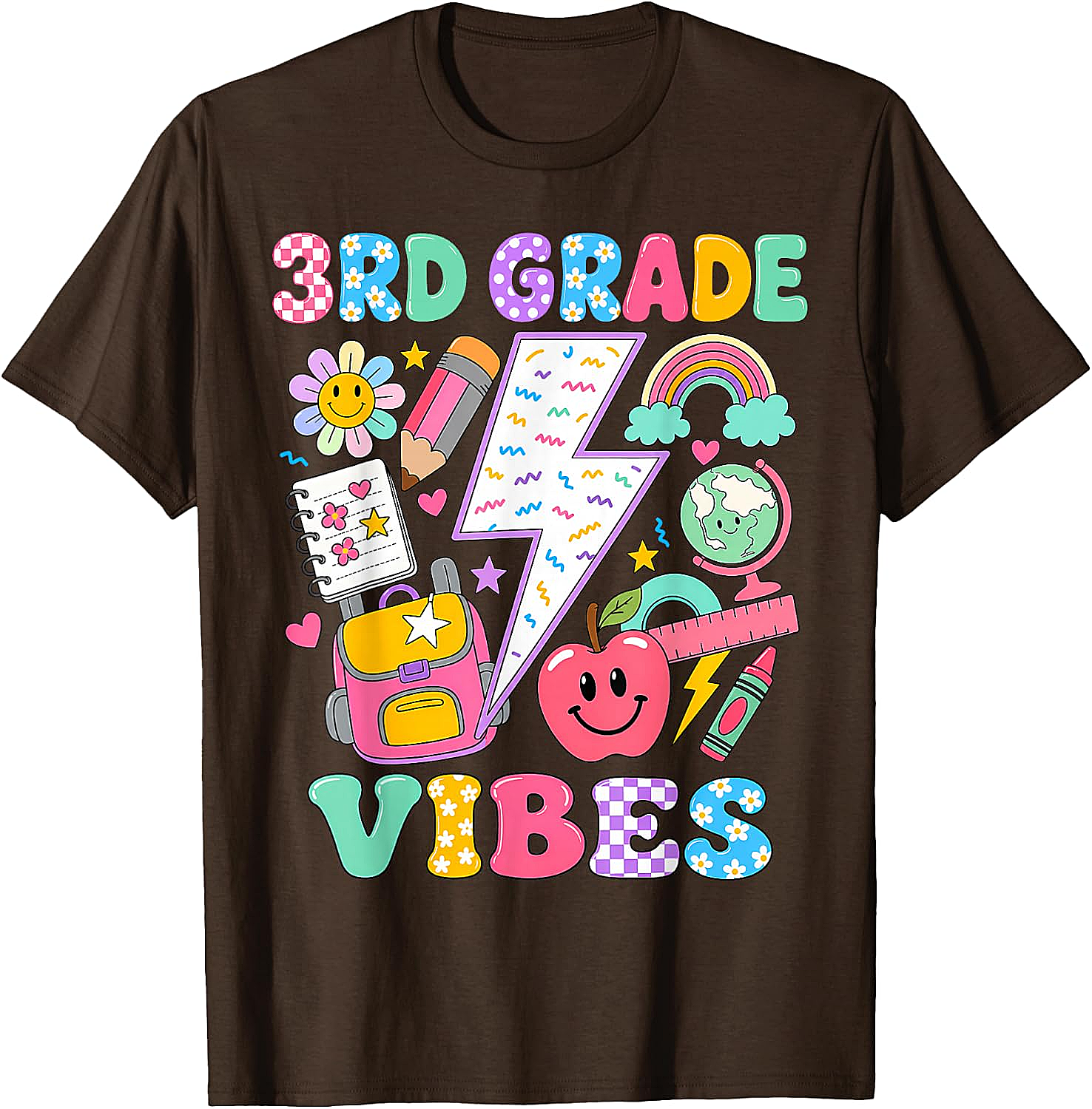  3rd Grade Vibes Girls Back to School T-Shirt Fun Tee