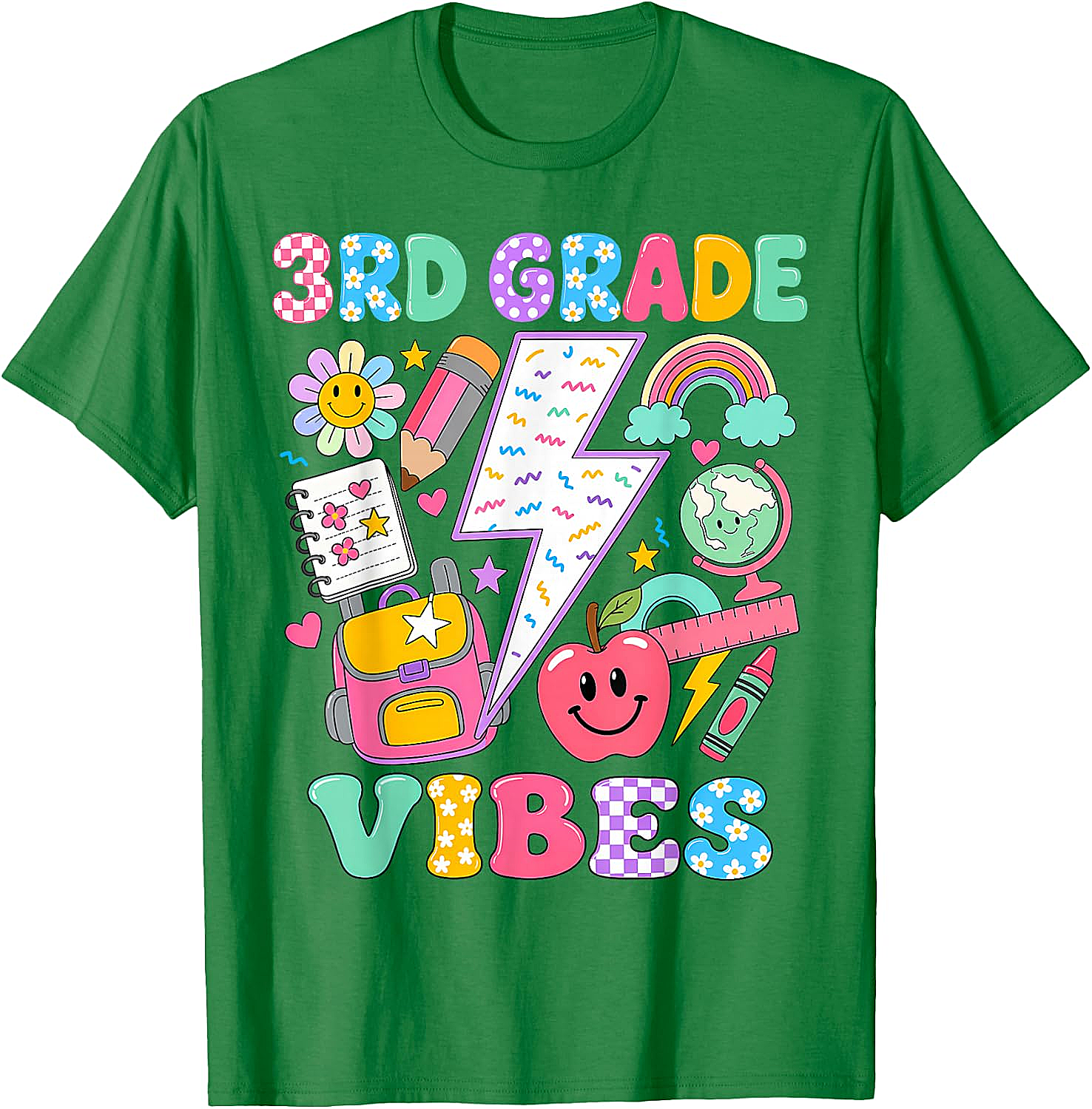  3rd Grade Vibes Girls Back to School T-Shirt Fun Tee