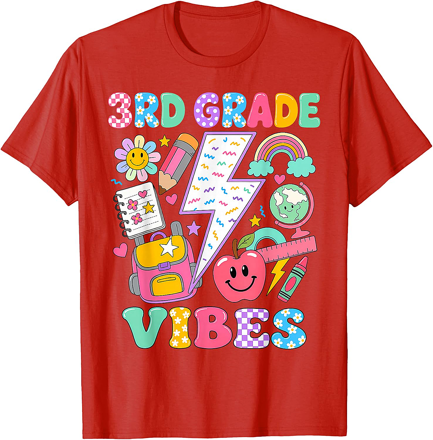  3rd Grade Vibes Girls Back to School T-Shirt Fun Tee