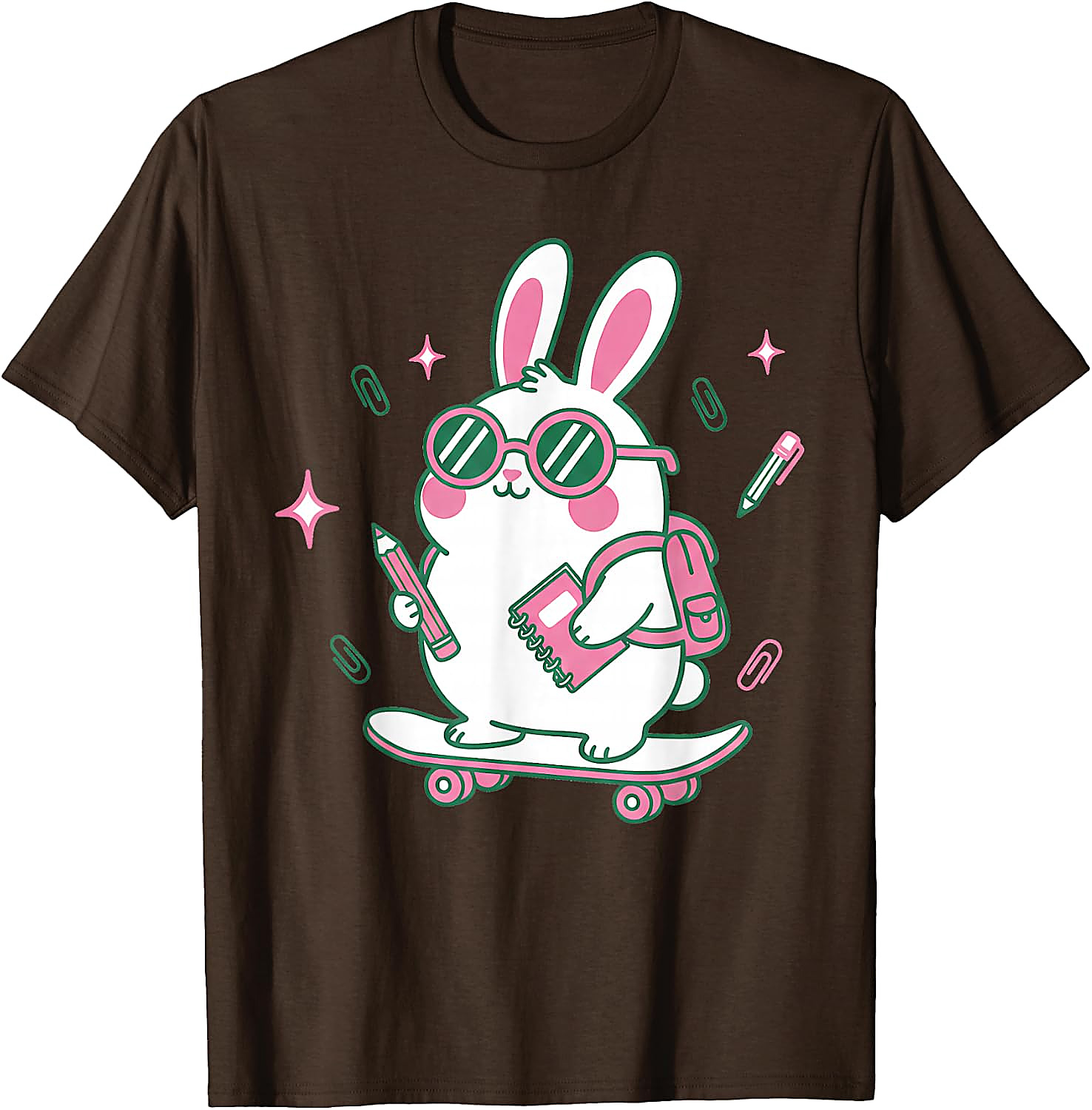 Cute School Bunny Skateboard T-Shirt | Back to School Tee