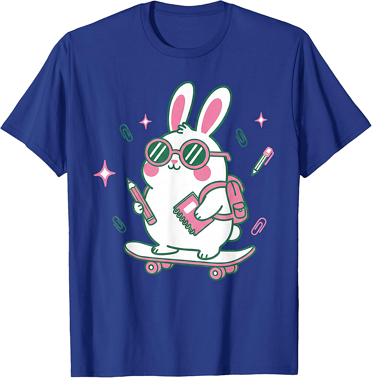 Cute School Bunny Skateboard T-Shirt | Back to School Tee