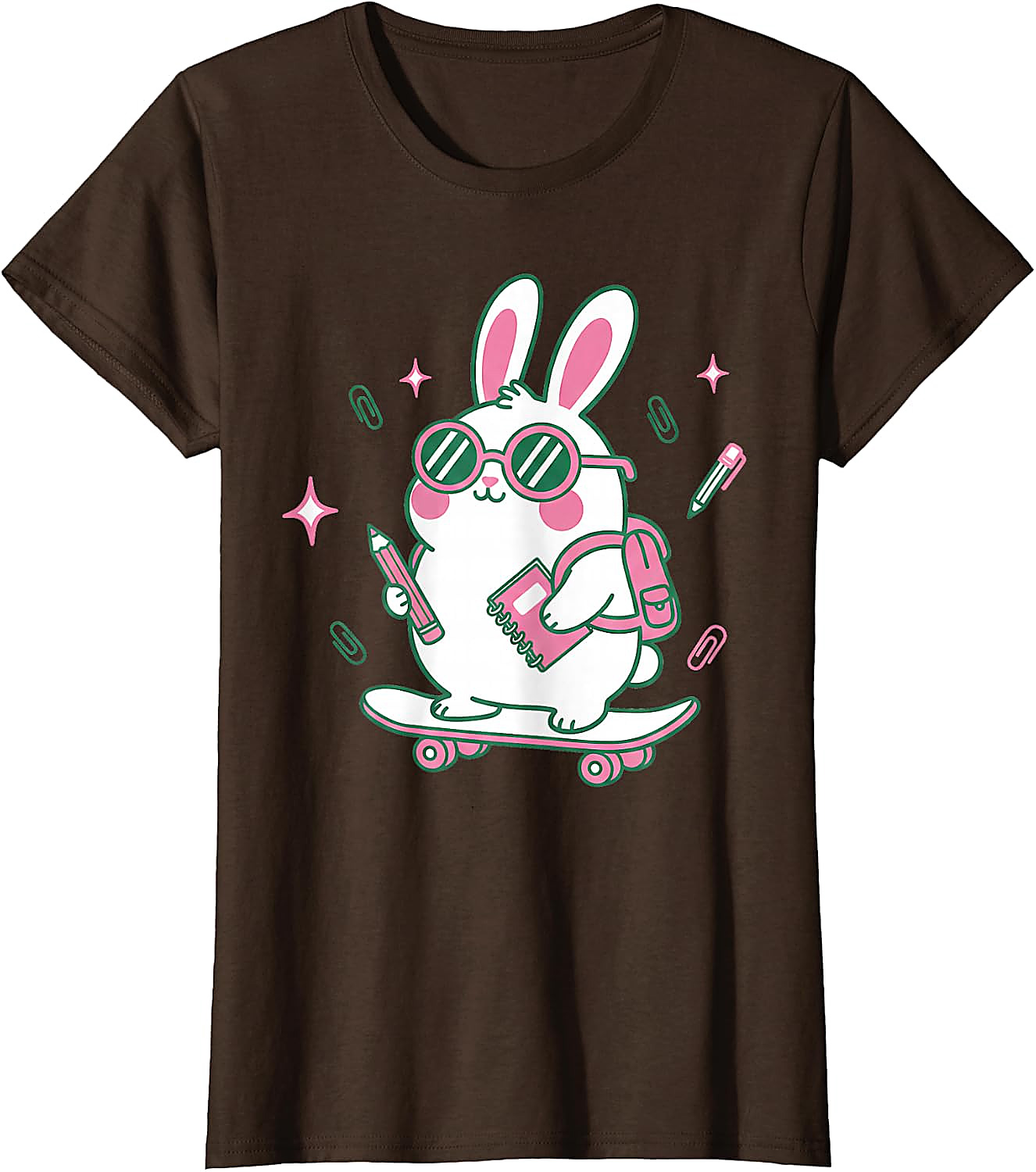Cute School Bunny Skateboard T-Shirt | Back to School Tee