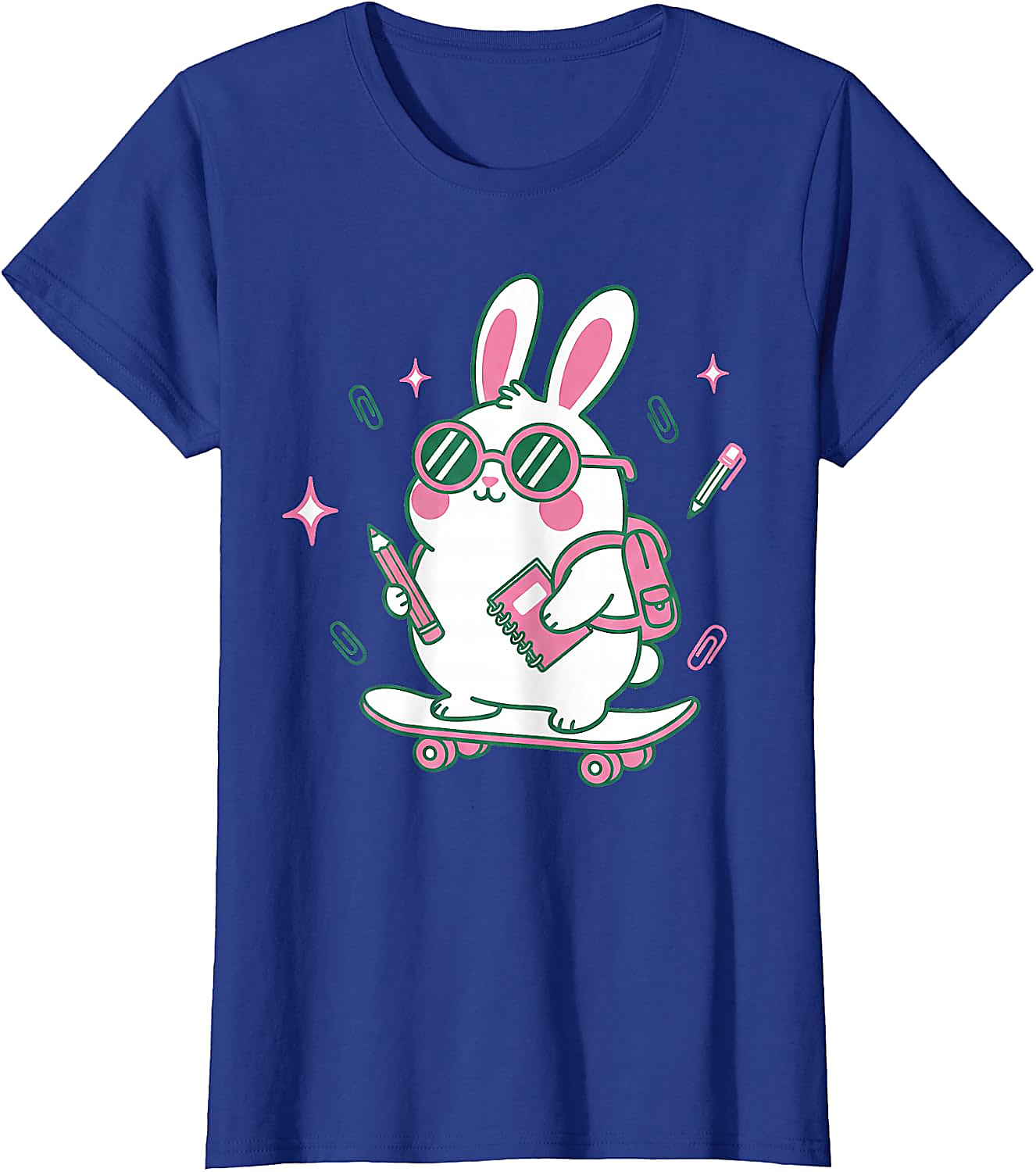 Cute School Bunny Skateboard T-Shirt | Back to School Tee