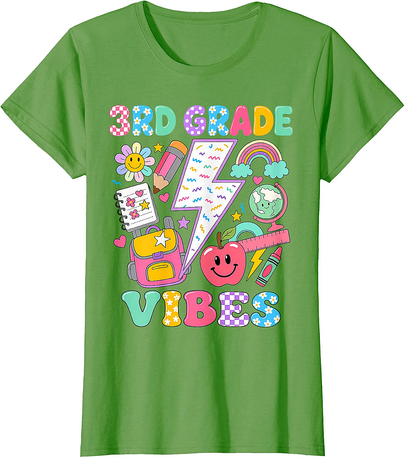  3rd Grade Vibes Girls Back to School T-Shirt Fun Tee