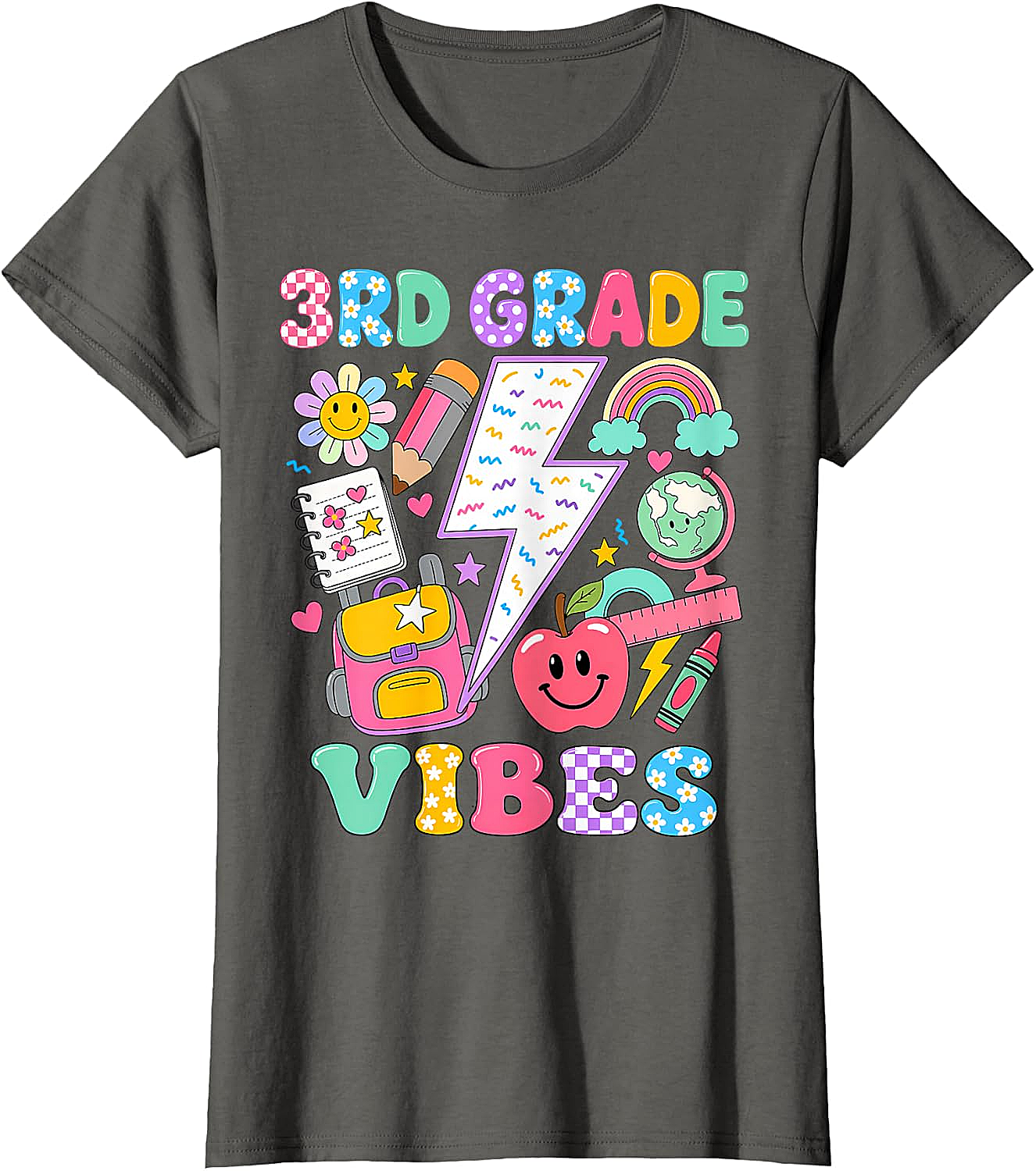  3rd Grade Vibes Girls Back to School T-Shirt Fun Tee
