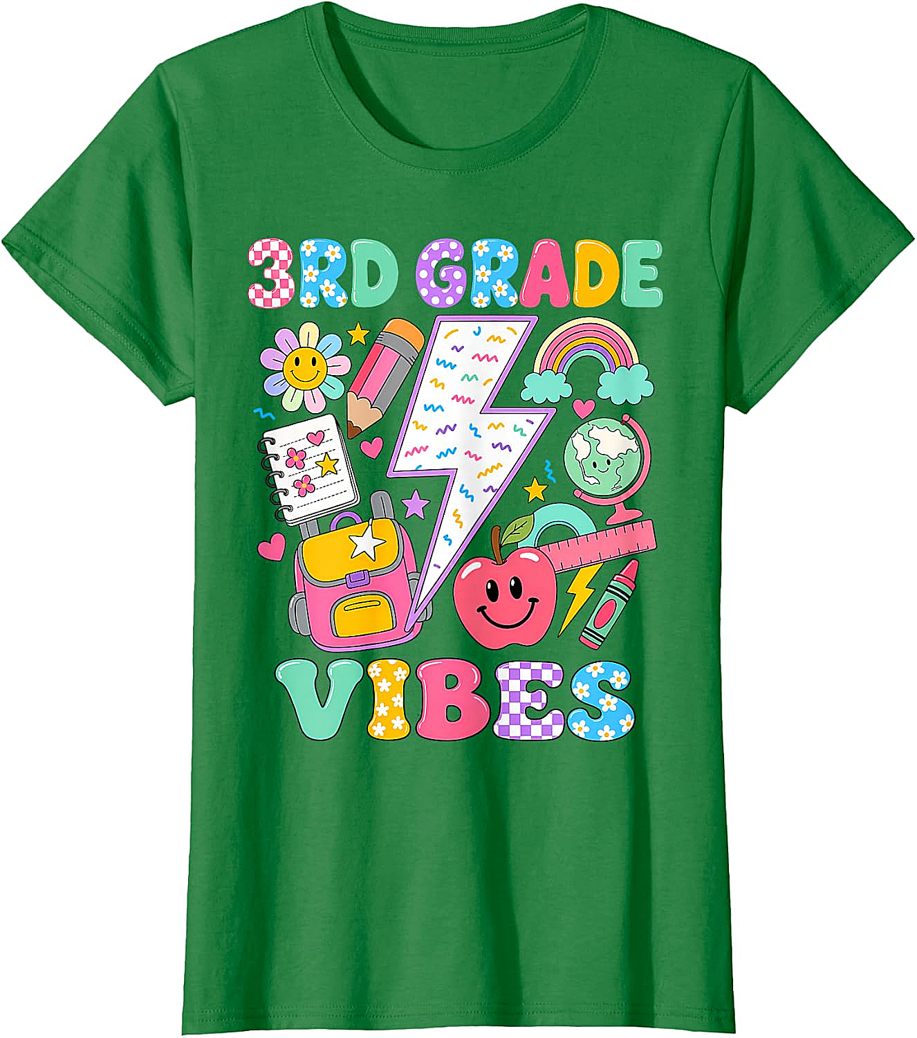  3rd Grade Vibes Girls Back to School T-Shirt Fun Tee