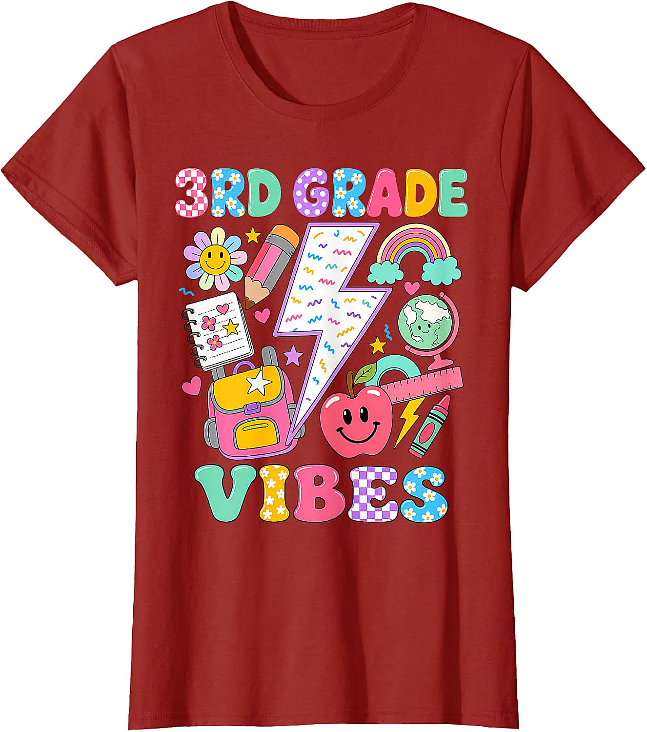  3rd Grade Vibes Girls Back to School T-Shirt Fun Tee