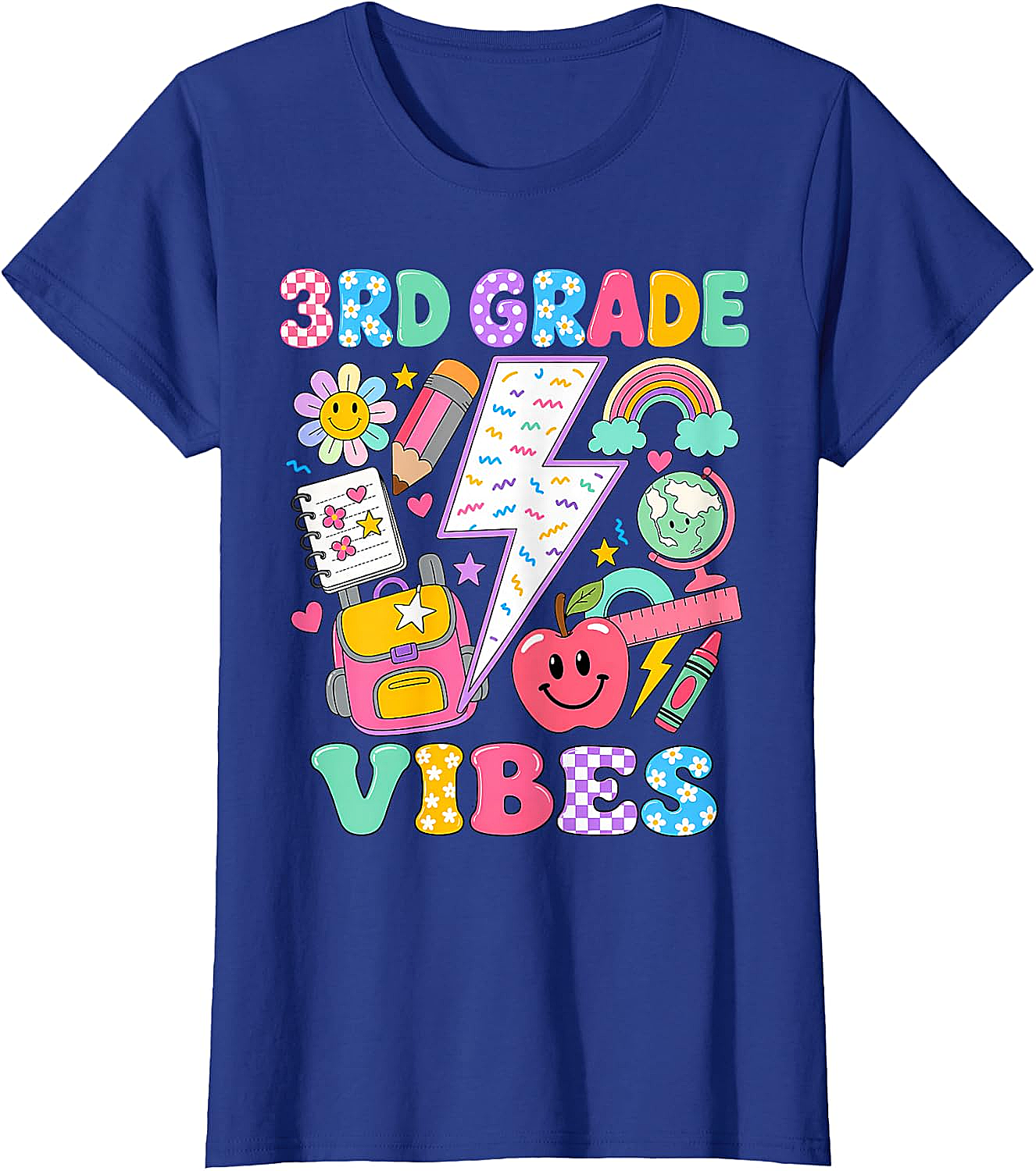  3rd Grade Vibes Girls Back to School T-Shirt Fun Tee
