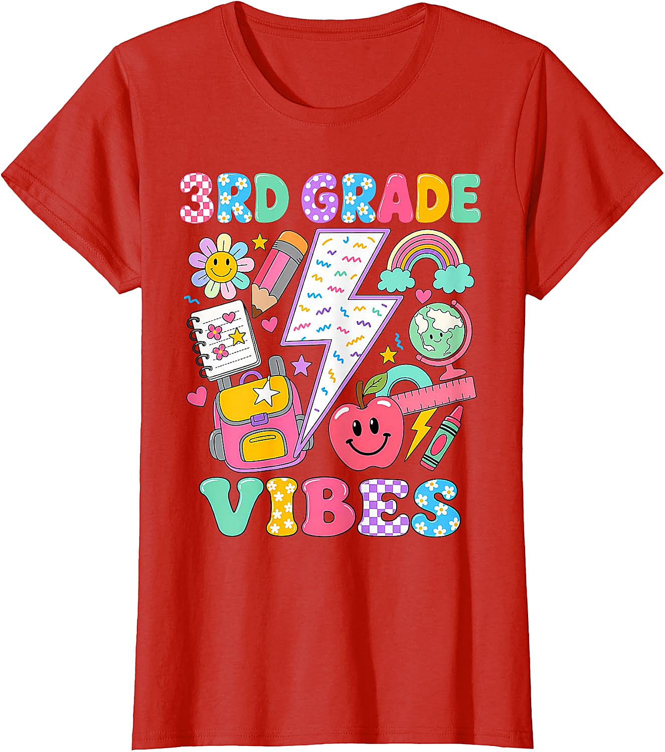  3rd Grade Vibes Girls Back to School T-Shirt Fun Tee
