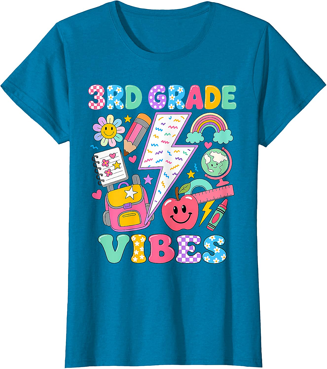  3rd Grade Vibes Girls Back to School T-Shirt Fun Tee