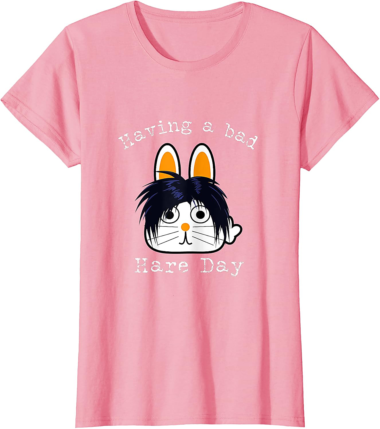 Bad Hare Day Pun T-Shirt | Funny Emo Bunny Graphic Tee
