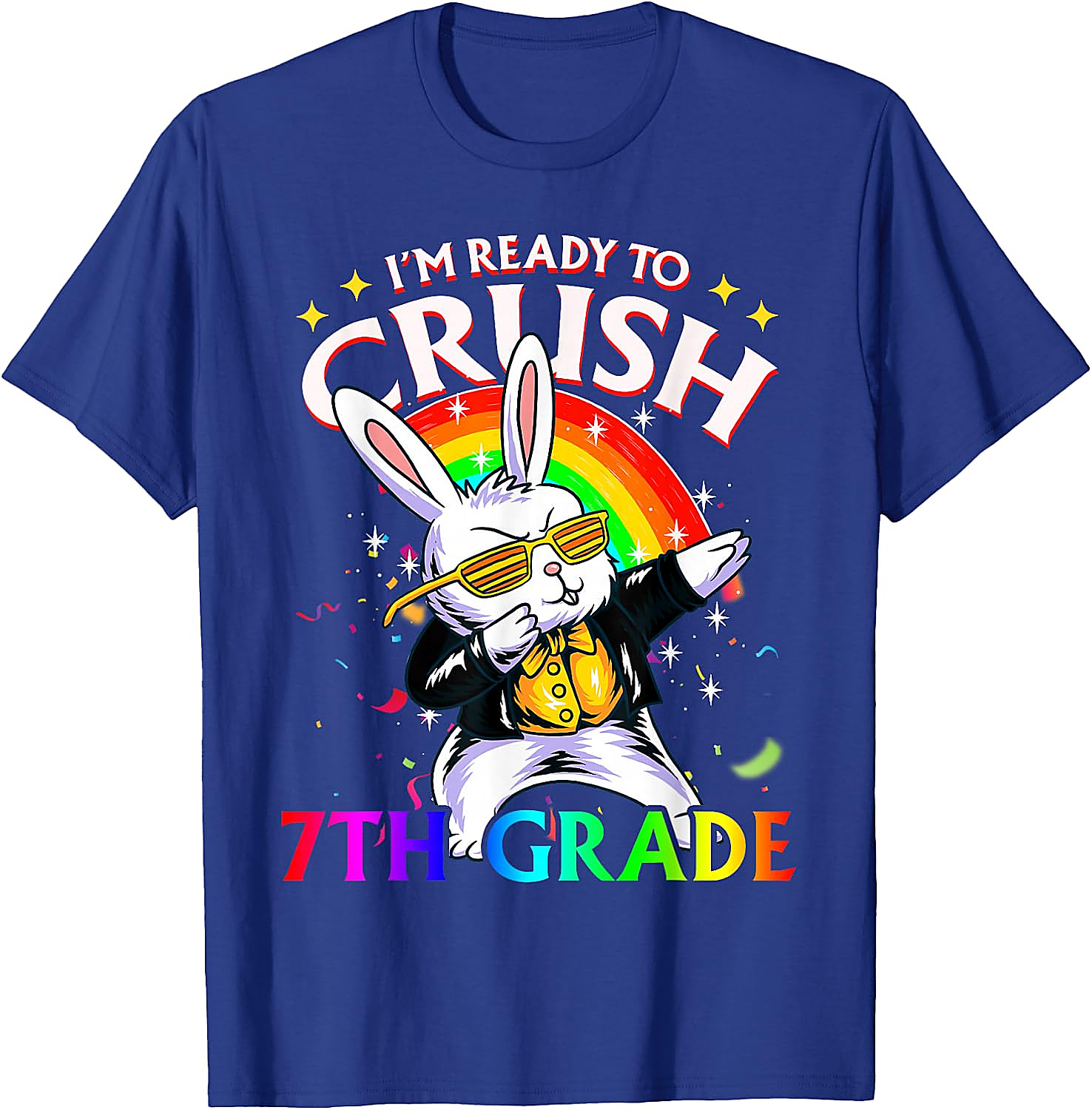 Crush 7th Grade Dabbing Bunny T-Shirt | Back to School Tee