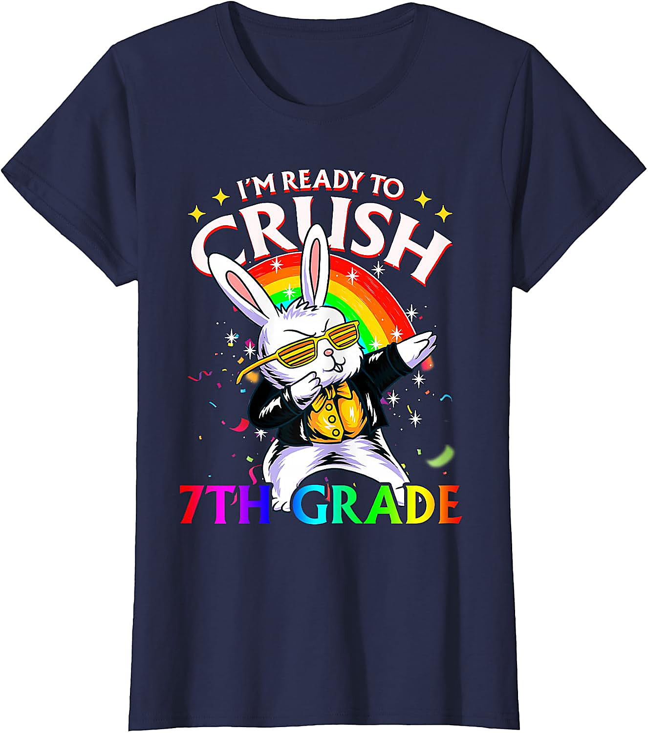 Crush 7th Grade Dabbing Bunny T-Shirt | Back to School Tee