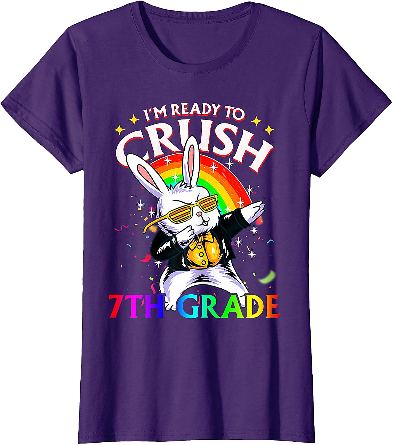 Crush 7th Grade Dabbing Bunny T-Shirt | Back to School Tee