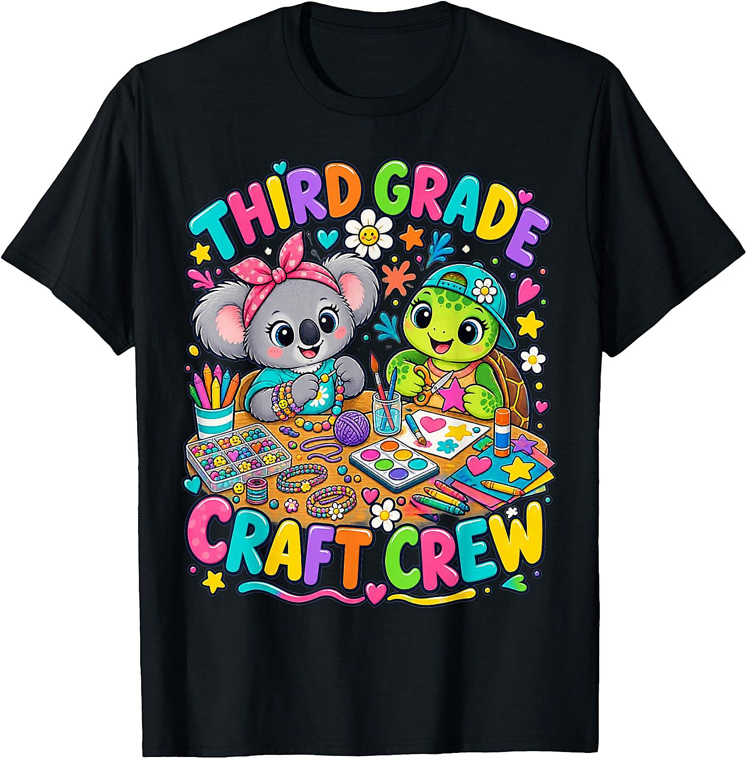 Third Grade Craft Crew T-Shirt - Koala Turtle Design