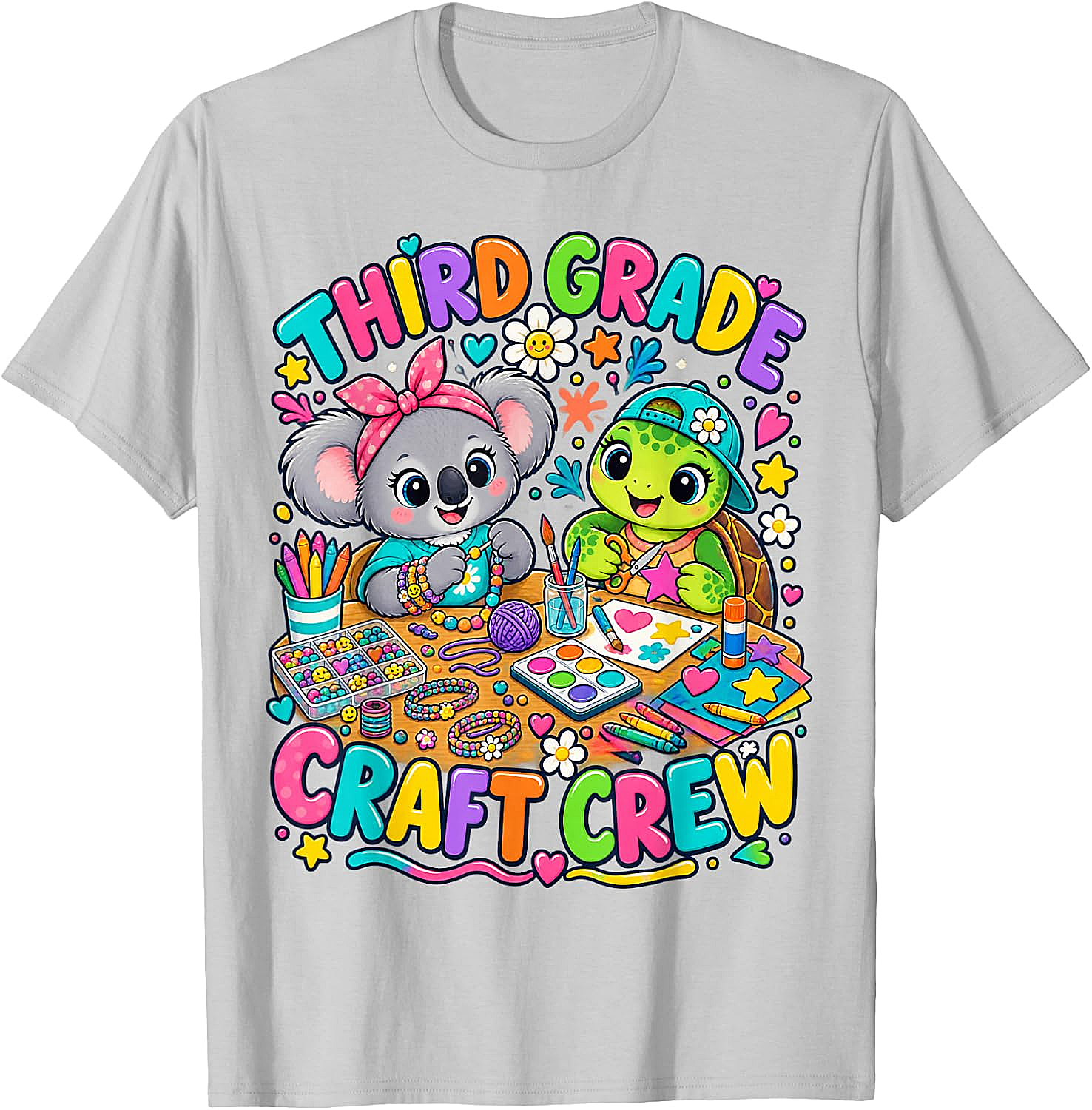 Third Grade Craft Crew T-Shirt - Koala Turtle Design