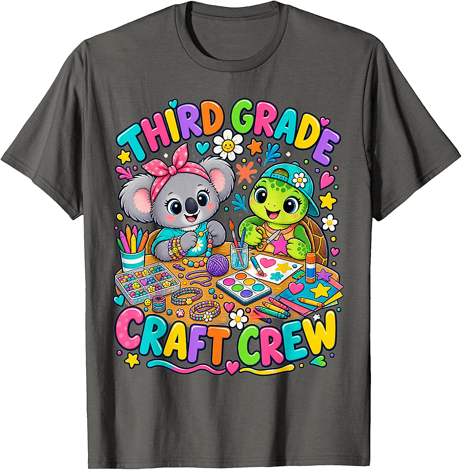 Third Grade Craft Crew T-Shirt - Koala Turtle Design