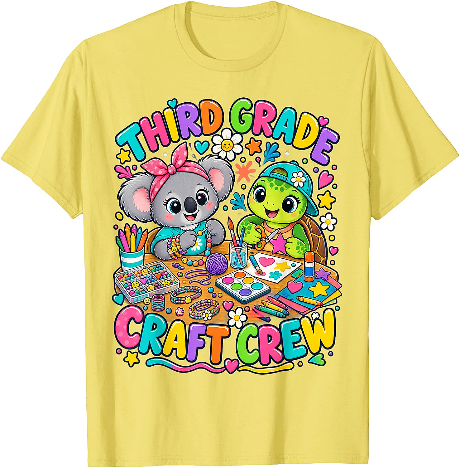 Third Grade Craft Crew T-Shirt - Koala Turtle Design