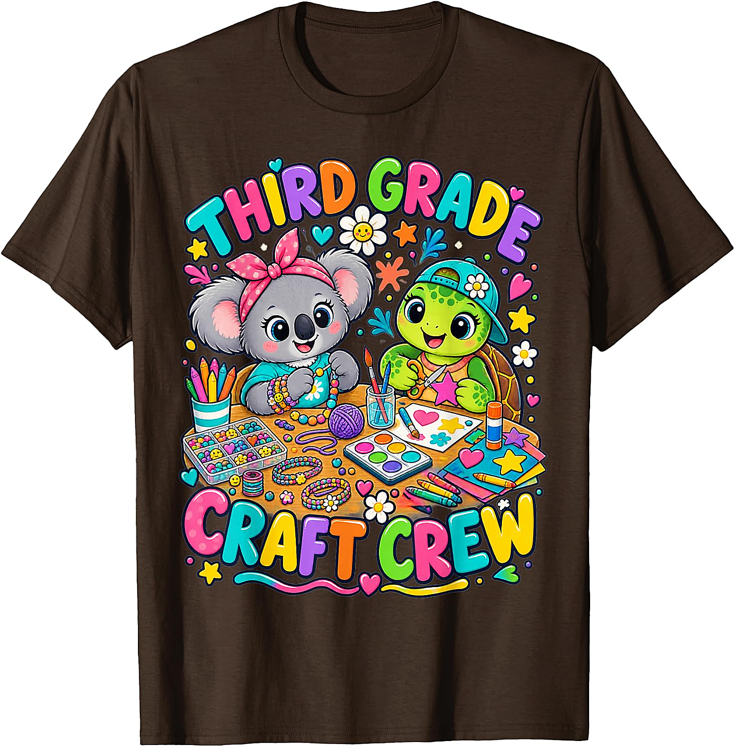 Third Grade Craft Crew T-Shirt - Koala Turtle Design